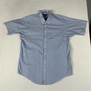Lands' End No Iron Supima Pinpoint Short Sleeve Men’s 18T 18 Tall Button Down